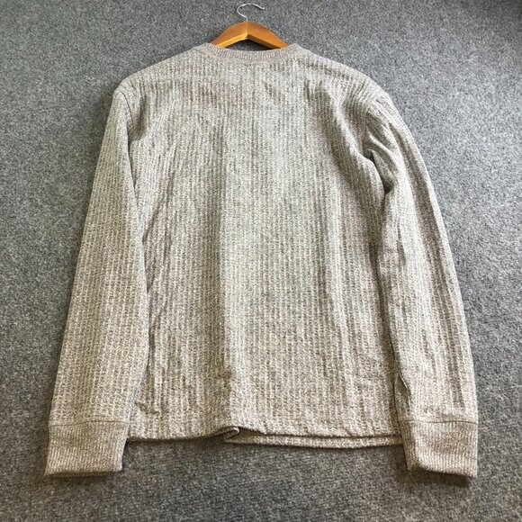 Next 1982 Henley Shirt Mens Small Gray Long Sleeve Textured Ribbed Stretch - Picture 8 of 9